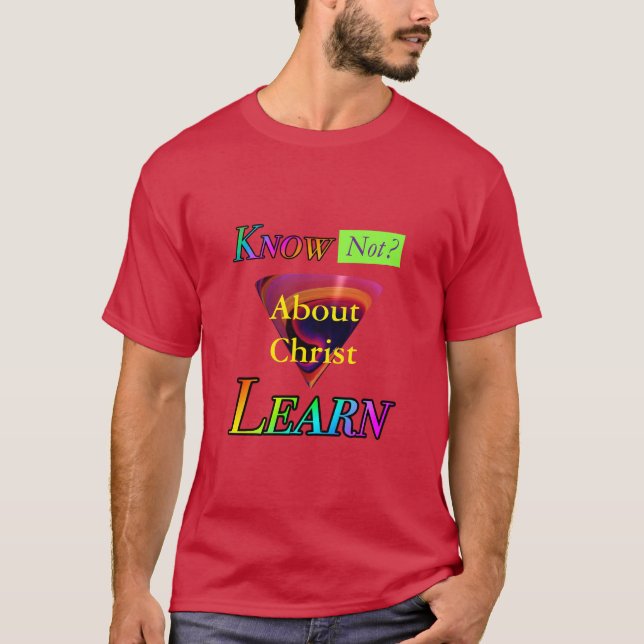 LEARN About CHRIST  Red  T-Shirt (Front)