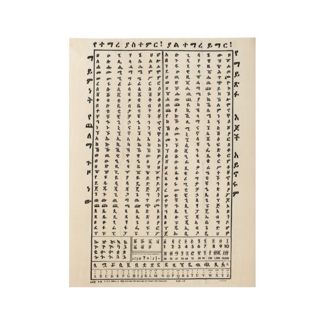 Learn Amharic AlphaBet Classic Chart Poster (Front)