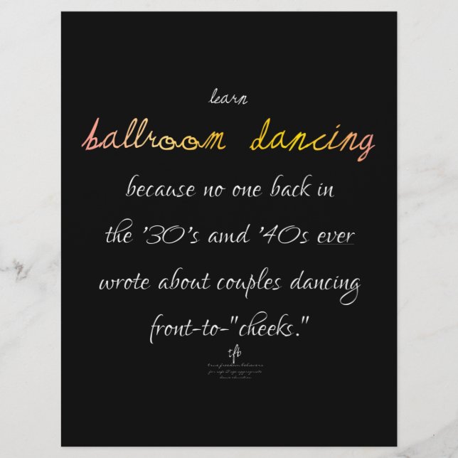 Learn Ballroom Dancing Cava Rosa Flyer (Front)