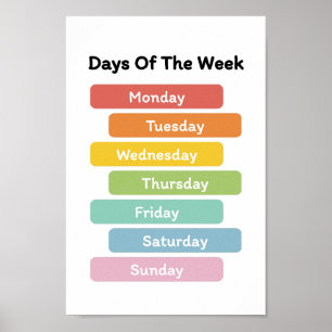Learn Days of the Week Poster