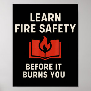 Learn Fire Safety New Year Awareness Support Poster