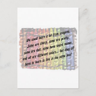 learn from crayons postcard