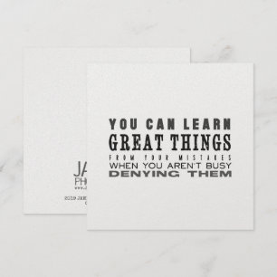 LEARN GREAT THINGS 5.25 x 5.25 card