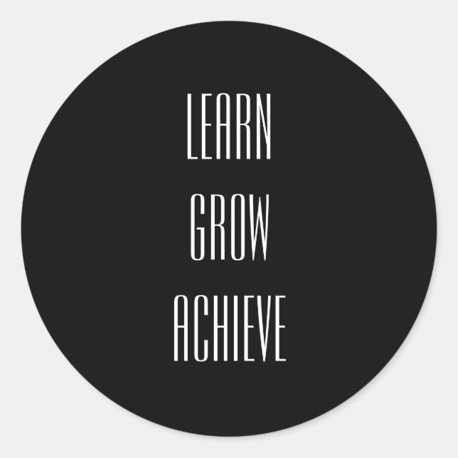 Learn, Grow, Achieve Simple Recipe for Success Classic Round Sticker (Front)