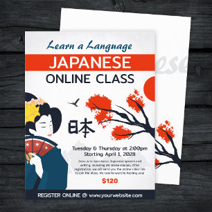 Learn Japanese Language Class Flyer Template
