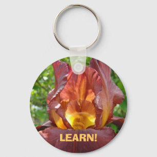 LEARN! key chains Red Yellow Iris Flowers Garden