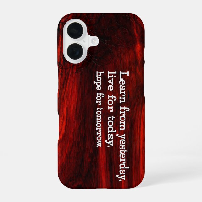"Learn, live, hope" Inspirational Quote iPhone 16 Case (Back)
