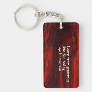 "Learn, live, hope" Inspirational Quote Key Ring