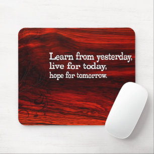 "Learn, live, hope" Inspirational Quote Mouse Mat