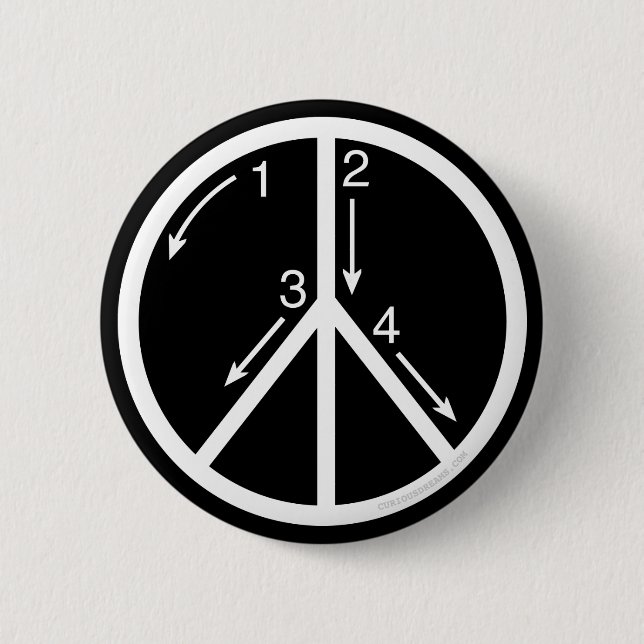 Learn Peace 6 Cm Round Badge (Front)