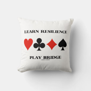 Learn Resilience Play Bridge Four Card Suits Cushion