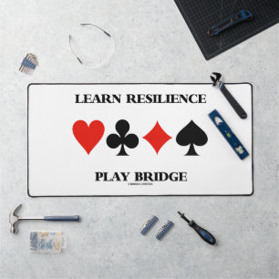 Learn Resilience Play Bridge Four Card Suits Desk Mat