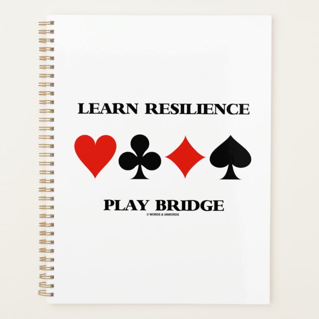 Learn Resilience Play Bridge Four Card Suits Planner (Front)