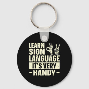 Learn Sign Language It's Very Handy ASL Awareness  Key Ring