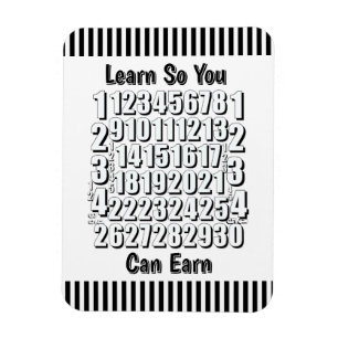 Learn So You Can Earn Numbers Refrigerator Magnet