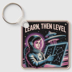 Learn, Then Level Key Ring