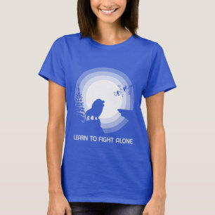 Learn to Fight Alone – Lion Under Moonlight T-Shirt