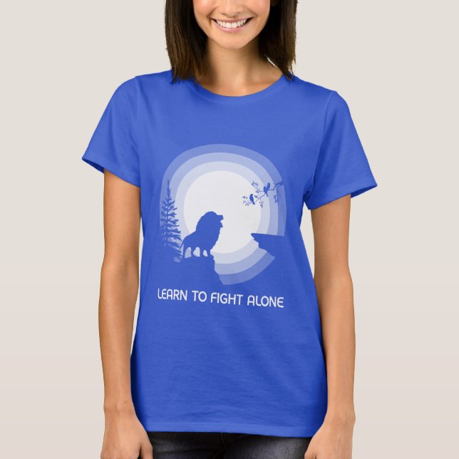 Learn to Fight Alone – Lion Under Moonlight T-Shirt (Front)