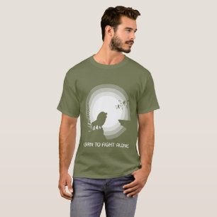 Learn to Fight Alone – Lion Under Moonlight T-Shirt