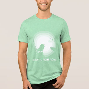 Learn to Fight Alone – Lion Under Moonlight Tri-Blend Shirt