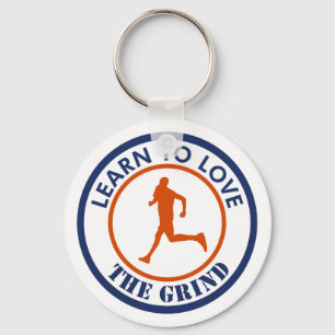 Learn To Love The Grind Running Key Ring