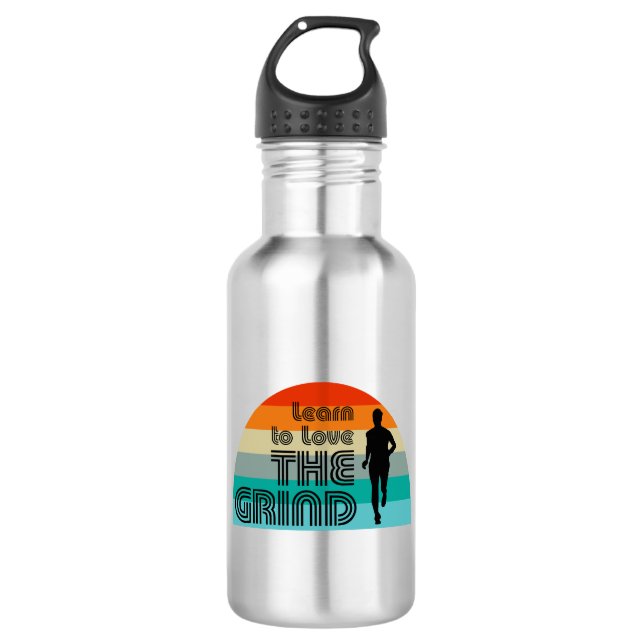 Learn To Love The Grind Running Retro 532 Ml Water Bottle (Front)