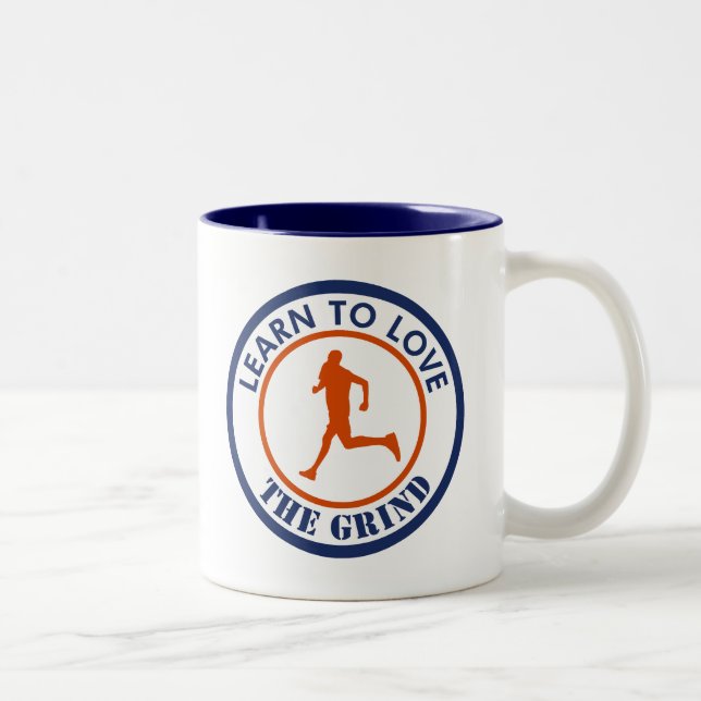 Learn To Love The Grind Running Two-Tone Coffee Mug (Right)