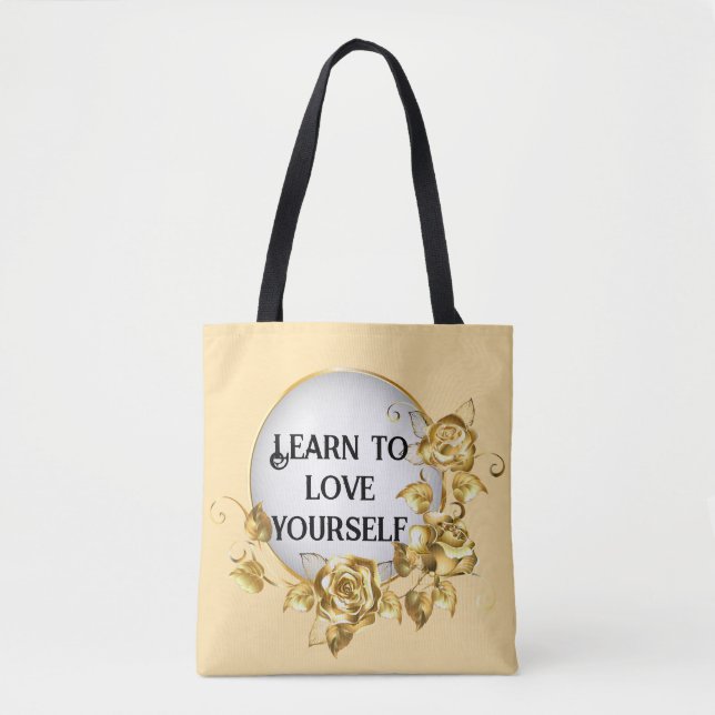 learn to love yourself tote bag (Front)