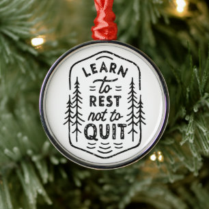 Learn to rest not quit motivational quotes metal tree decoration