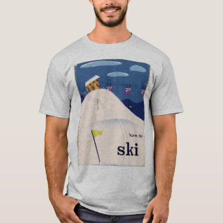 learn to ski vintage cartoon. T-Shirt