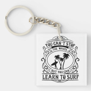 Learn to Surf Key Ring