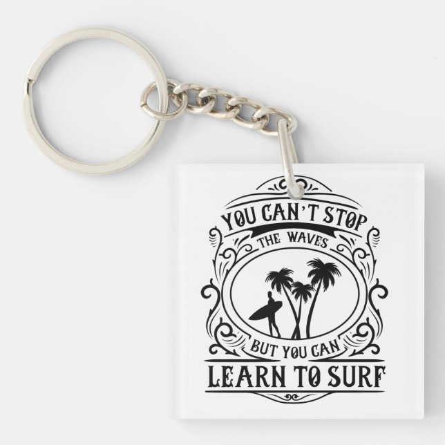Learn to Surf Key Ring (Front)