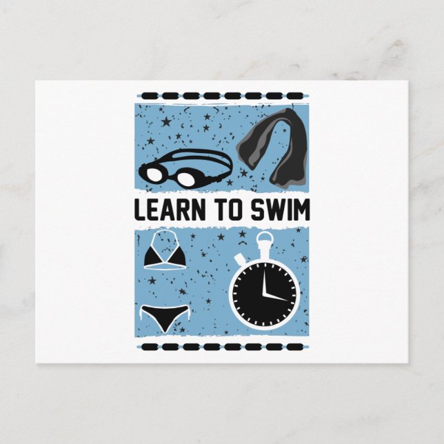 Learn to Swim with This Lovely design Postcard (Front)