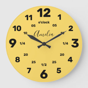 Learn To Tell The Time   Personalised   Name Large Clock