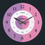 Learn To Tell The Time | Personalised | Name Large Large Clock<br><div class="desc">Teachers and parents will love this clock featuring easy to read numerals / numbers! The hours and minutes and clearly marked, with the hours in black, and the minutes to and past in white. This clock comes in 3 styles, Round Medium (8"), Round Large (10.75") and Square Large (10.75"). Perfect...</div>
