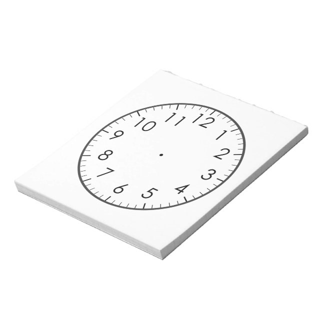Learn To Tell Time Analogue Watch Clock Kids  Notepad (Rotated)