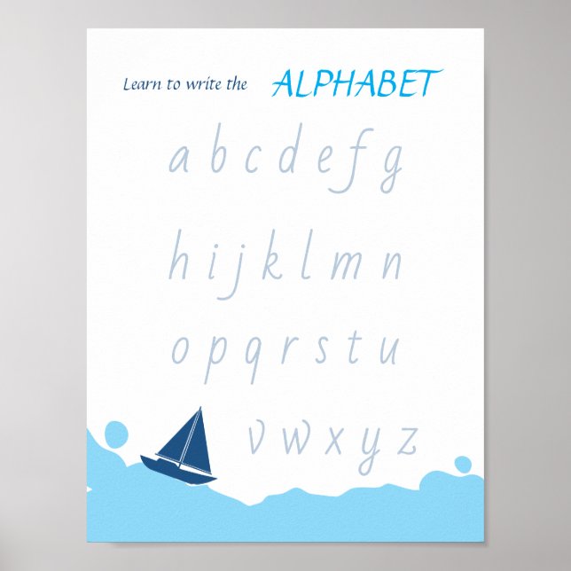 Learn to Write the Alphabet Poster for Kids (Front)