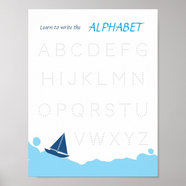 Learn to Write the Alphabet Poster for Kids (Front)