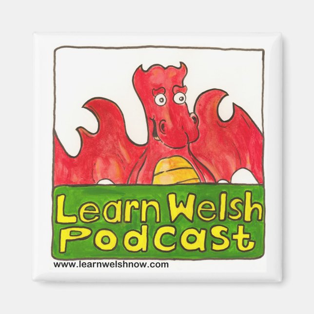 Learn Welsh Podcast Logo Magnet (Front)