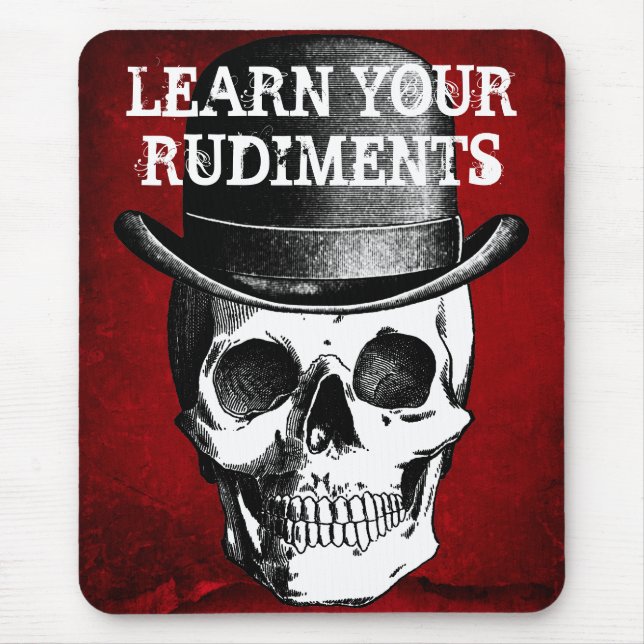 LEARN YOUR RUDIMENTS DRUMMER MOUSE MAT (Front)