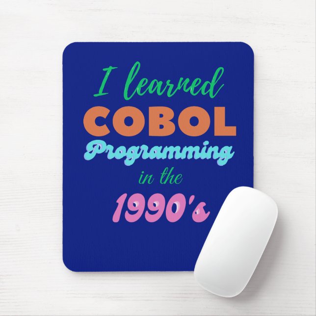 Learned Cobol Programming Language in the 90s Mouse Mat (With Mouse)