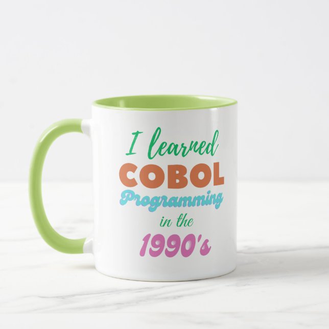 Learned Cobol Programming Language in the 90s Mug (Left)