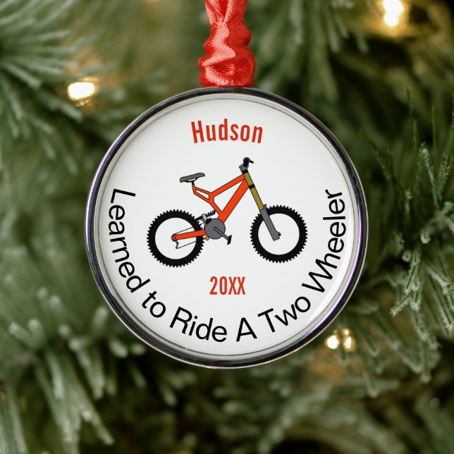 Learned to Ride a Two Wheeler Metal Tree Decoration (Tree)