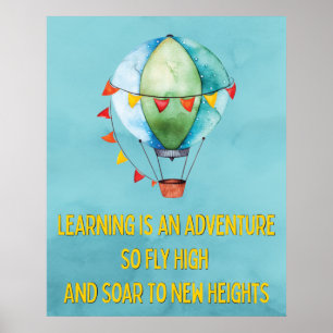 Learning Adventure Teacher Classroom Inspirational Poster
