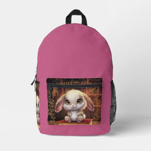 Learning bunny printed backpack