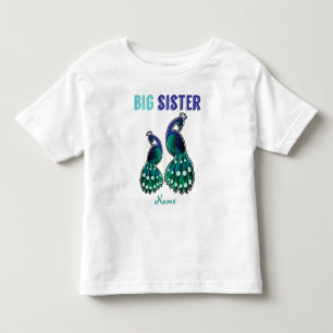 Learning Candy Big Sister Peacock Personalised Toddler T-Shirt