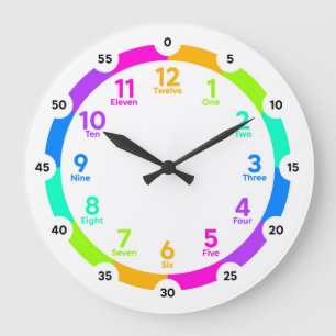 Learning Clock - Neon Rainbow