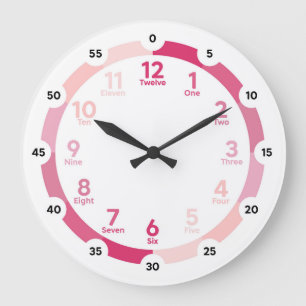 Learning Clock - Pink Hues