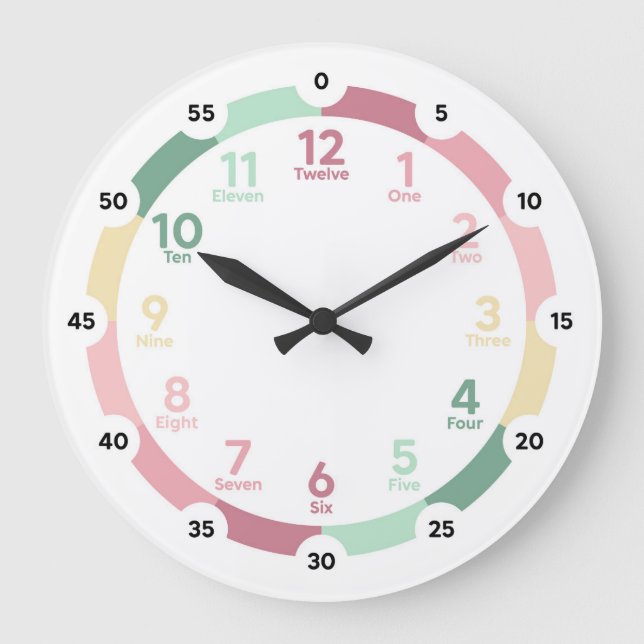 Learning Clock - Soft Pastel (Front)
