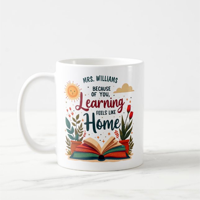 Learning Feels Like Home Teacher Appreciation Coffee Mug (Left)